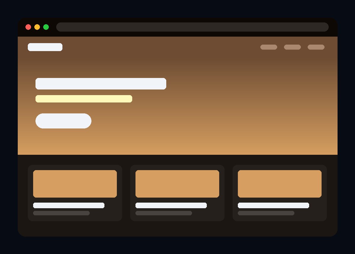 Ejemplo de página web para cafetería con tonos café y crema